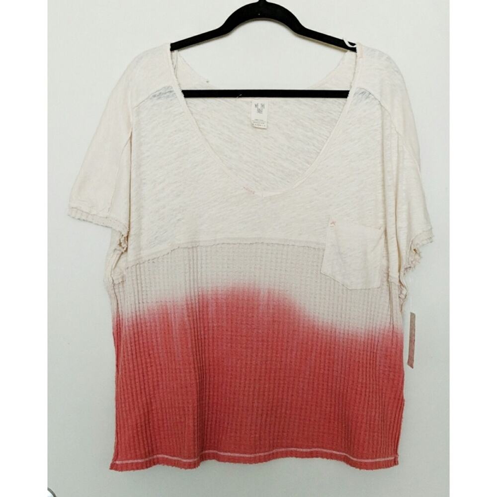 Free People Sun Dial Tee Ombre White Orange S New